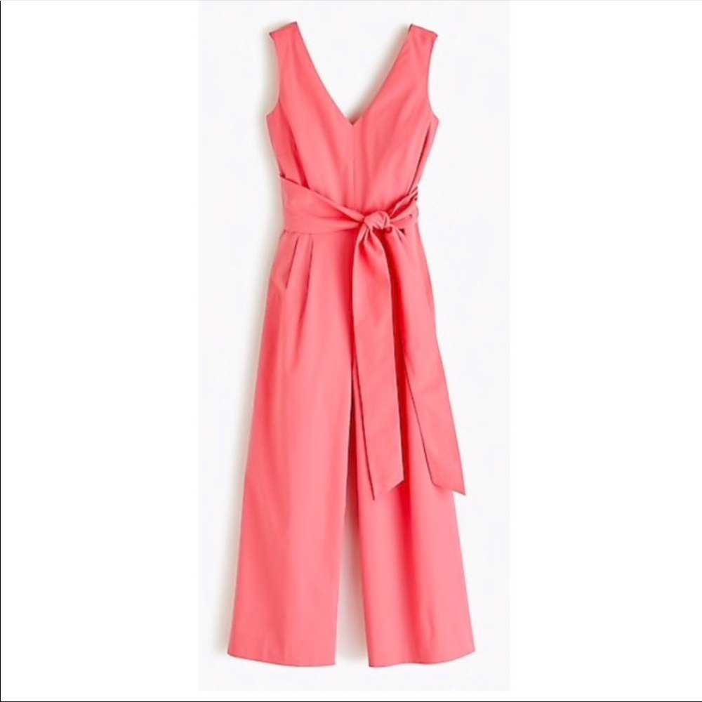 J. Crew Dark Matter Jumpsuit Bright Coral 452-40 - Picture 3 of 8